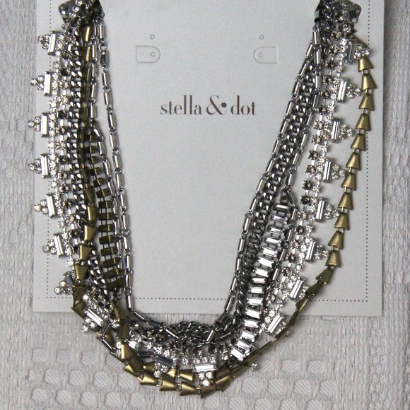 Stella & Dot mixed metal statement necklace - Picture 1 of 2